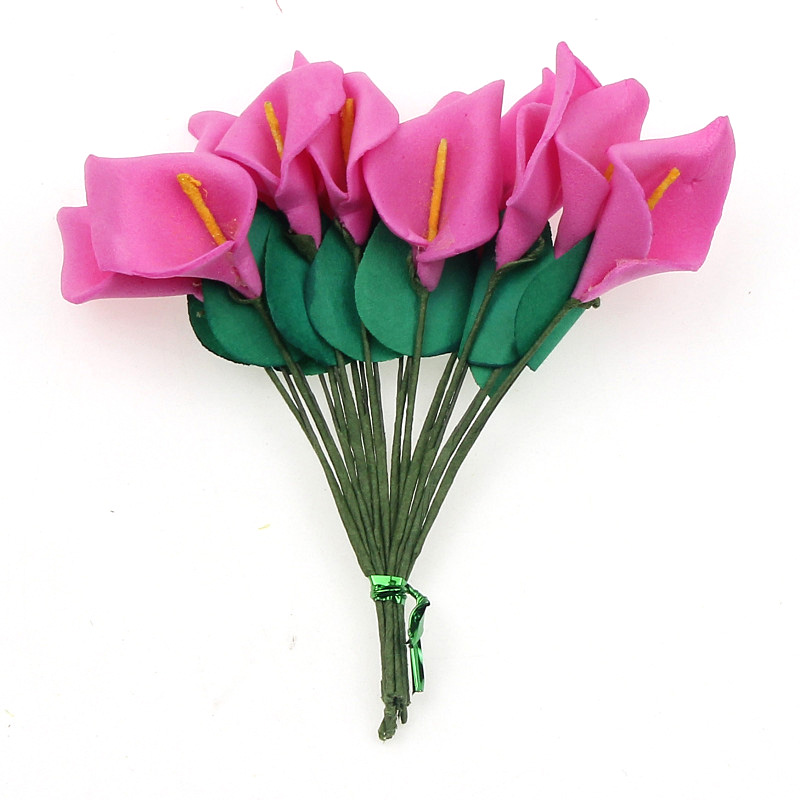 12-120pcs Mini Foam Calla Artificial Flower Bouquet DIY Scrapbooking Decor Bulk 