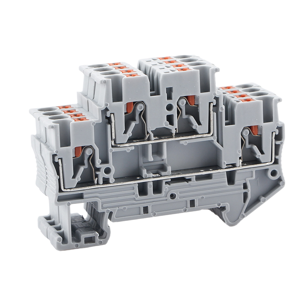 Bornier Électrique 14 Trous Rail DIN - Connecteur Fil 2.5mm² Avec Guide-Fil Pour Câblage Circuit