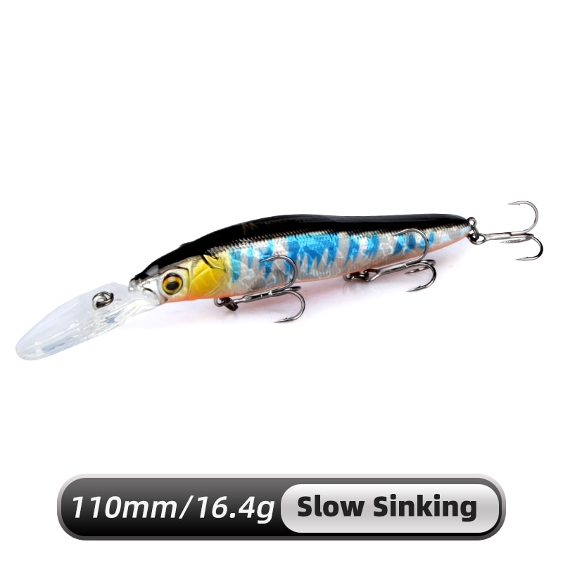 Slow Sinking or Floating 110mm Minnow Wobbler Fishing Lures Artificial  Hard