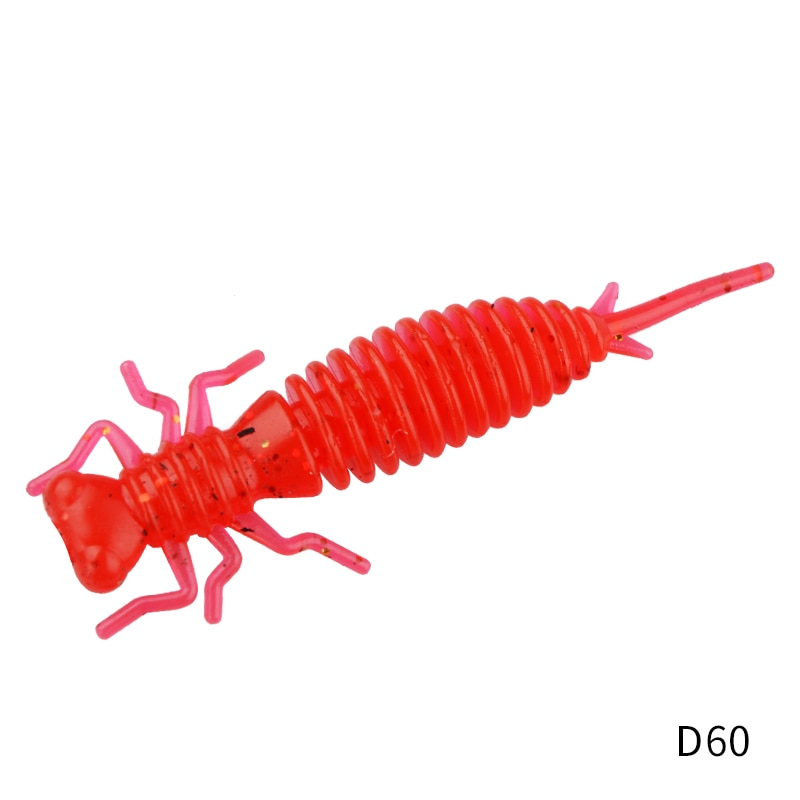 Micro Larva Insect Red Soft Plastic Baits
