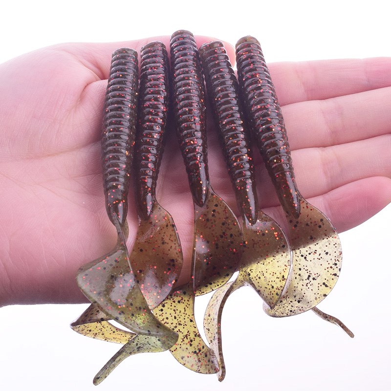 5PCS Worm Tail Soft Bait for fishing