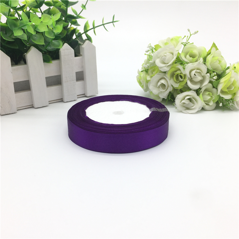 25 Yards 6 10 15 20 25 38 50mm Deep Purple Silk Satin Ribbon For Wedding...