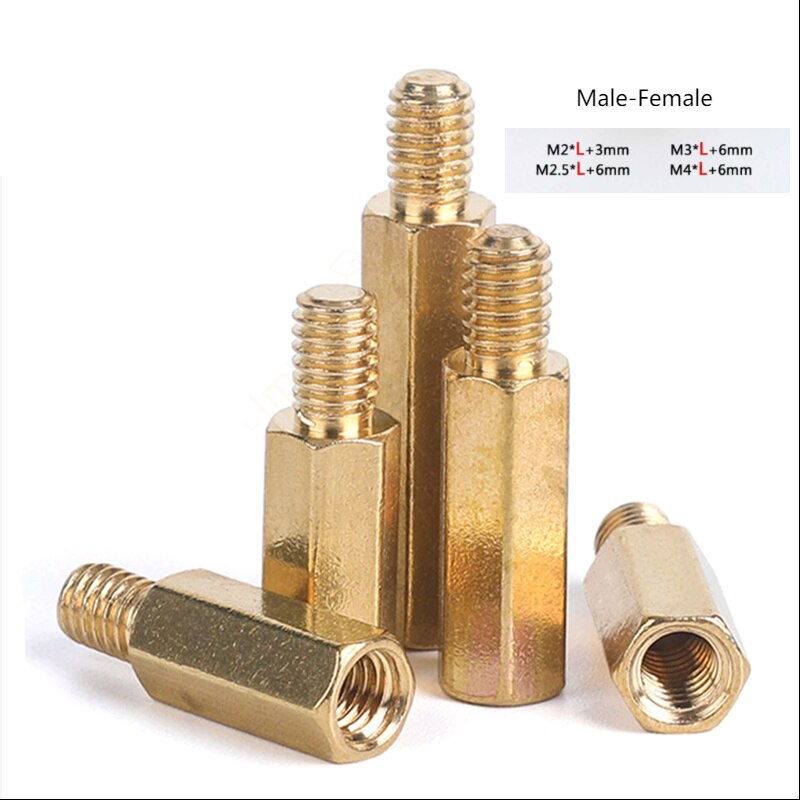 10Pcs M5x20 Copper Column Male Hexagon Stand-off Spacers 7mm Thread Length 