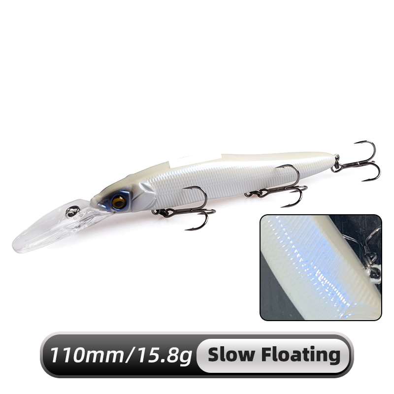 Slow Sinking or Floating 110mm Minnow Wobbler Fishing Lures Artificial  Hard